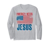 Estados Unidos Necesita a Jesús Christian Patriotic Faith USA Manga Larga