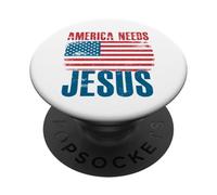 Estados Unidos Necesita a Jesús Christian Patriotic Faith USA PopSockets PopGrip Adhesivo
