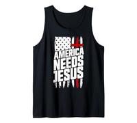 Estados Unidos Necesita a Jesús Iglesia Cristiana Jesús Patriótico Camiseta sin Mangas