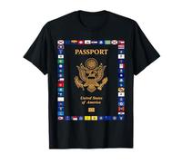 Estados Unidos, pasaporte de Estados Unidos, banderas de todos los estados de los Estados Unidos. Camiseta