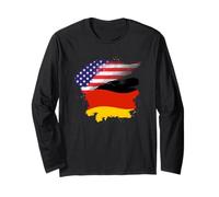Estados Unidos Patriótico Alemania Bandera Alemana Estadounidense Manga Larga