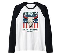 Estados Unidos rechaza a los Reyes Desde 1776 Cráneo patriótico Camiseta Manga Raglan