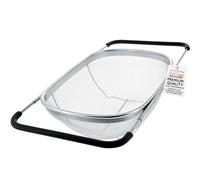 Estados Unidos suministro - PREMIUM CALIDAD durante la ovalada de acero inoxidable fregadero de cocina Colador con Malla Fina 6 Quart Colador cesta y ampliable empuñadura de goma asas - Tensión,