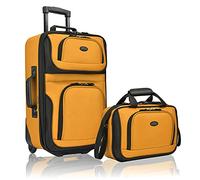 U.S. Traveler Rio - Juego de Equipaje de Mano expandible de Tela Resistente, Mostaza, Talla única, Juego de Equipaje de Mano Extensible de Tela Resistente Rio