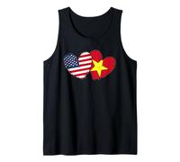 Estados Unidos Vietnam Corazón Banderas Americano Vietnamita Amor Orgullo Camiseta sin Mangas