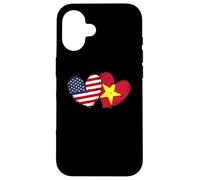 Estados Unidos Vietnam Corazón Banderas Americano Vietnamita Amor Orgullo Carcasa para iPhone 16