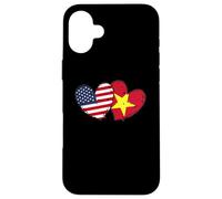 Estados Unidos Vietnam Corazón Banderas Americano Vietnamita Amor Orgullo Carcasa para iPhone 16 Plus