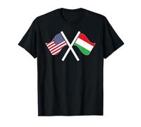 Estados Unidos y HUNGRÍA Banderas Cruzadas Raíces Dobles Camiseta