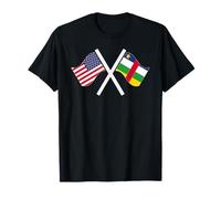 Estados Unidos y República Centroafricana Cruzados Banderas Raíces duales Camiseta