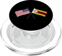 Estados Unidos Zimbabue Banderas Cruzadas Amistad Zimbabuense Americana PopSockets PopGrip para MagSafe