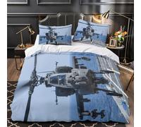 Estadounidense AH64 Apache Helicoptero 3D Impresión Militar Funda Nórdica para Dormitorio Funda De Edredón Juego De Ropa De Cama Y Funda De Almohada 2 Piezas Single（140x200cm）