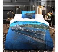 Estadounidense Baltimore Crucero 3D Impresión Militar Funda Nórdica Funda De Edredón para Dormitorio con Cremallera Microfibra Y Funda De Almohada Juego De Ropa De Cama 2 Piezas Single（135x200cm）