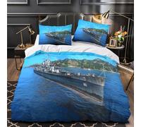 Estadounidense Baltimore Crucero 3D Impresión Militar para Dormitorio Funda De Edredón Funda Nórdica Juego De Cama con Cremallera Microfibra Y Funda De Almohada 3 Piezas Double（200x200cm）