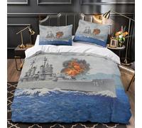 Estadounidense Baltimore Crucero Funda De Edredón Funda Nórdica 3D Impresión Militar para Dormitorio con Cremallera Juego De Ropa De Cama Y Funda De Almohada Microfibra 3 Piezas King（220x240cm）