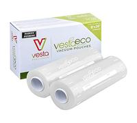 estaEco Rollos de sellado al vacío comercialmente compostables - en relieve - 2 rollos de sellado al vacío - 20 x 1500 cm