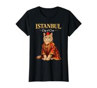 Estambul Ciudad De Gatos Tradicional Cultura Turca Otomana Camiseta gráfica económica, Mujer, Negro, L