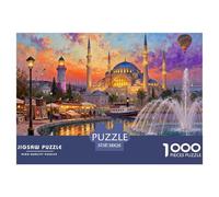 Estambul Santa Sofía Crepúsculo Puzzle De Madera Impermeable DIY Puzzles De 1000 Piezas para Adultos Divertido Rompecabezas Juegos Desafiantes