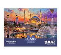 Estambul Santa Sofía Crepúsculo Puzzle De Madera Impermeable DIY Puzzles De 1000 Piezas Regalos para Adultos Divertido Rompecabezas Juegos Educativos