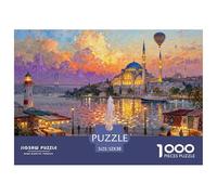 Estambul Santa Sofía Crepúsculo Puzzle De Madera Impermeable DIY Puzzles De 1000 Piezas Regalos para Adultos Imposible Rompecabezas Decoración del Hogar