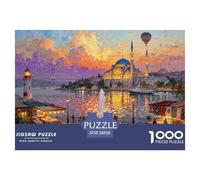 Estambul Santa Sofía Crepúsculo Puzzle De Madera Impermeable Puzzles De 1000 Piezas para Adultos Colorido Rompecabezas Juegos Educativos