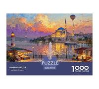 Estambul Santa Sofía Crepúsculo Puzzle De Madera Impermeable Puzzles De 1000 Piezas Regalos para Adultos Colorido Rompecabezas Juegos Desafiantes