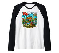 Estambul Turquía Santa Sofía Gran Mezquita Atracción Turística Camiseta Manga Raglan