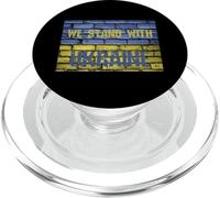 Estamos con Ucrania en Colores Nacionales sobre el Muro de la Bandera PopSockets PopGrip para MagSafe