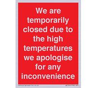 Estamos temporalmente cerrados debido a las altas temperaturas que pedimos disculpas por cualquier inconveniente Signo -