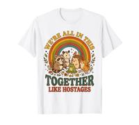 Estamos Todos Juntos como rehenes Funny Animal Retro 2 Camiseta