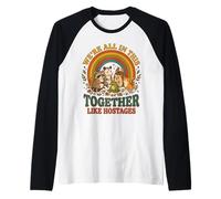 Estamos Todos Juntos como rehenes Funny Animal Retro 2 Camiseta Manga Raglan