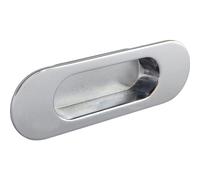 ESTAMP Tirador Zalya ancho 151 mm - Mango para puerta corredera - Tirador de concha para empotrar - zinc fundido a presión cromado pulido