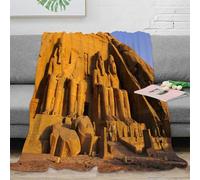estampado 3D Ancient Egyptian manta de siesta microfibra ropa de cama no desprende pelusa Monumental stone plaid de siesta cálido para regalos para quienes aman descansar 40x50inch(100x130cm)