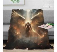 Estampado 3D Angel Wings Glowing Manta para Todas Las Estaciones Ropa de Cama Anti-Bolitas Fantasy Divine Arte Manta versátil no desprende Pelusa para Regalos Todo el año 60x80inch(150x200cm)
