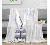 estampado 3D angel wings piano manta para todas las estaciones microfibra ropa de cama anti-bolitas digital arte manta versátil no desprende pelusa para regalos todo el año 80×90inch(200x230cm)