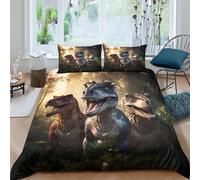 Estampado 3D Arte de Dinosaurios Funda de edredón Ropa de Cama Lujoso Estilo de Vida Salvaje prehistórico Funda para edredón Precioso para Parejas Padres Seres Queridos Single（135x200cm）