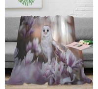 Estampado 3D Barn Owl Manta para Aire Acondicionado Microfibra Ropa de Cama Suave Nature Wildlife Fotografia Manta para Verano Ligera para jóvenes en Vacaciones de Verano 70×80inch(180x200cm)