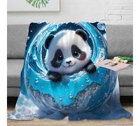 Estampado 3D Bonito Panda frazada Microfibra Ropa de Cama no desprende Pelusa Dibujo Animado Fantasy Arte Manta de Cama cálida para jóvenes en Familia 60x80inch(150x200cm)