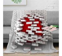 estampado 3D Breaking wall manta para todas las estaciones ropa de cama no desprende pelusa Abstract 3D design manta versátil anti-bolitas para regalos para cualquier ocasión 80×90inch(200x230cm)