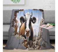estampado 3D breaking wall manta para todas las estaciones ropa de cama no desprende pelusa Realistic farm manta versátil anti-bolitas para regalos para cualquier ocasión 50x60inch(127x152cm)