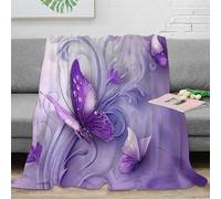 Estampado 3D Butterfly Arte Manta de habitación Microfibra Ropa de Cama Lavable Fantasy Floral Manta de Cama Anti-Bolitas para Regalos para habitación Nueva 50x60inch(127x152cm)