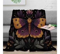Estampado 3D Butterfly Arte Manta de salón Microfibra Ropa de Cama Suave y cálida Fantasy Floral Plaid de salón Esponjoso y Transpirable no desprende Pelusa para salón 80×90inch(200x230cm)