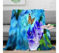 Estampado 3D Butterfly Flying Manta de Siesta Microfibra Ropa de Cama no desprende Pelusa Nature Garden Scene Plaid de Siesta cálido para Regalos para quienes aman Descansar 60x80inch(150x200cm)