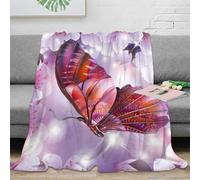 Estampado 3D Butterfly Wings frazada Microfibra Ropa de Cama Lavable Fantasy Floral Arte Plaid de frazada Anti-Bolitas para Estudiantes universitarios 80×90inch(200x230cm)