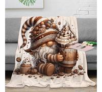 Estampado 3D Chocolate GNOME Manta de Oficina Microfibra Ropa de Cama Transpirable Fantasy Whimsical Arte Plaid de Oficina Anti-Bolitas para jóvenes en Oficina Moderna 50x60inch(127x152cm)