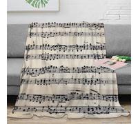 estampado 3D Classical sheet music manta para aire acondicionado microfibra ropa de cama anti-bolitas Baroque composi plaid para aire acondicionado suave y esponjoso para verano 70×80inch(180x200cm)