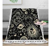 estampado 3D Cosmic patterns plaid térmico microfibra ropa de cama aislante Vintage astrology arte manta para aire acondicionado suave y esponjosa para ambientes climatizados 50x60inch(127x152cm)