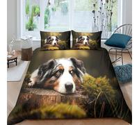 Estampado 3D Cute Dog Outdoors Funda para edredón Ropa de Cama con Funda de Almohada Cómodo Cubierta de edredón Ligero para Trabajadores compañeros de Piso Estudiantes Super King（260x220cm）