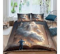Estampado 3D Divine Figure Protector de edredón Ropa de Cama con Funda de Almohada Suave Funda de edredón Transpirable para jóvenes compañeros de Piso Trabajadores King（220x240cm）