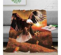Estampado 3D Eagle in Flight frazada Microfibra Ropa de Cama Suave y cálida Nature Autumn Scene Manta térmica Transpirable Lavable para Invierno 70×80inch(180x200cm)