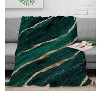 Estampado 3D Emerald Swirls Manta de Oficina Microfibra Ropa de Cama cálida y Suave Luxury Abstract Design Manta de Viaje compacta Anti-Bolitas para Uso versátil 50x60inch(127x152cm)